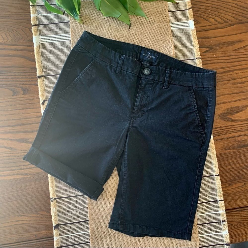 American Eagle Distressed Black Shorts